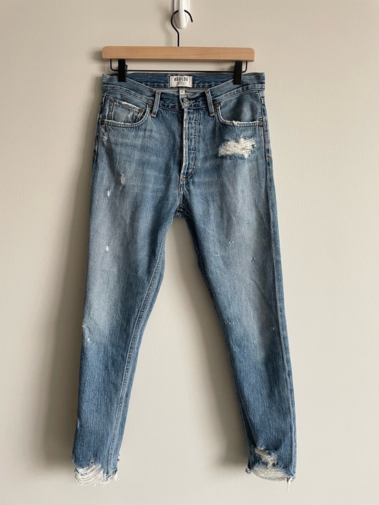 Agolde Denim - AGOLDE Jamie high-rise distressed skinny jeans raw hem 27